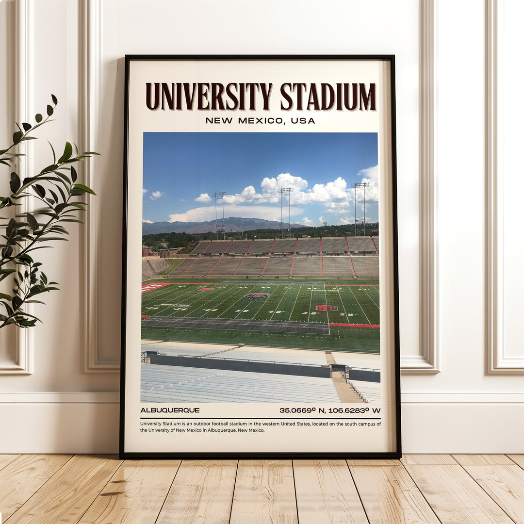 University Stadium Football Retro Wall Art