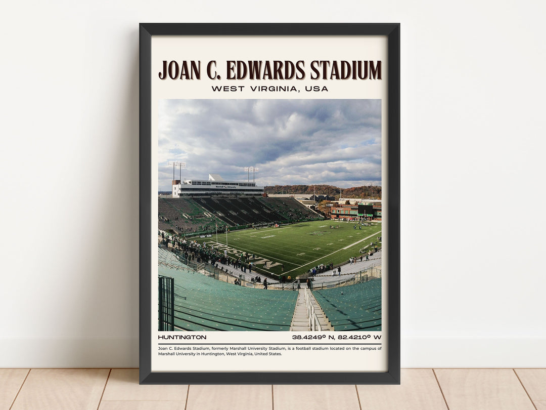 Joan C. Edwards Stadium Football Retro Wall Art