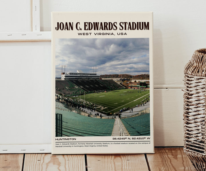 Joan C. Edwards Stadium Football Retro Wall Art