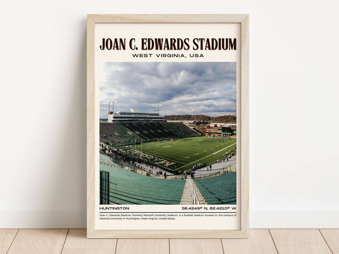 Joan C. Edwards Stadium Football Retro Wall Art