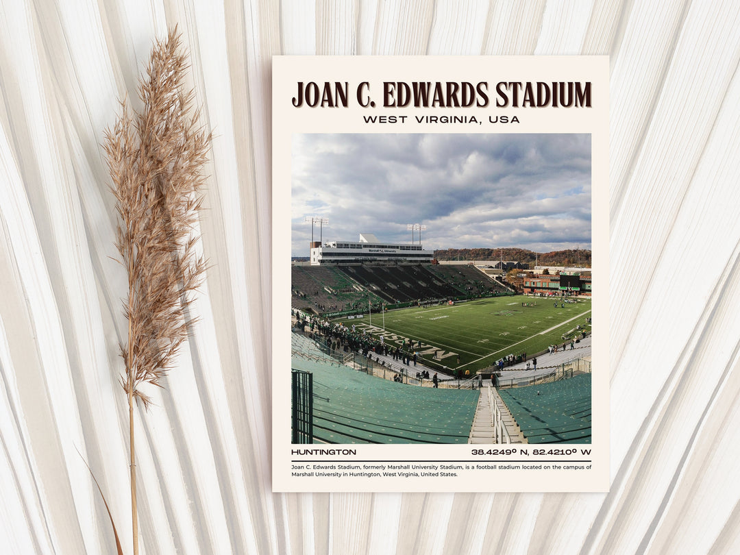 Joan C. Edwards Stadium Football Retro Wall Art