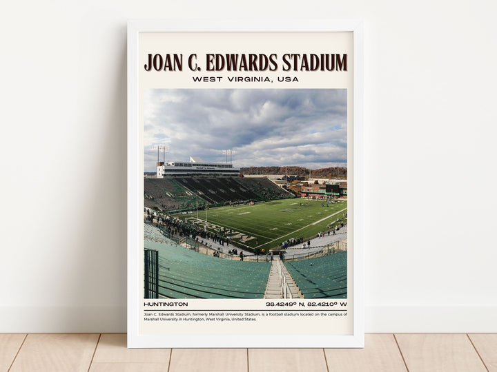 Joan C. Edwards Stadium Football Retro Wall Art