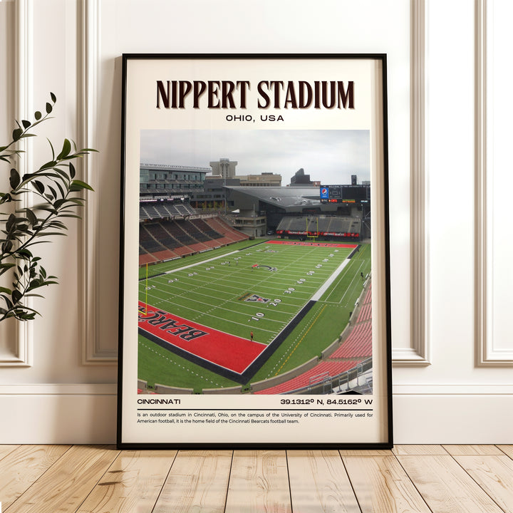 Nippert Stadium Football Retro Wall Art