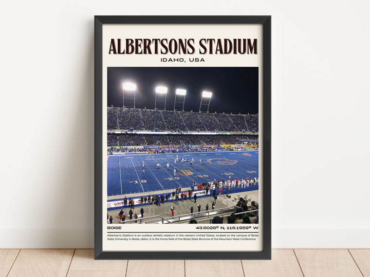 Albertsons Stadium Football Retro Wall Art