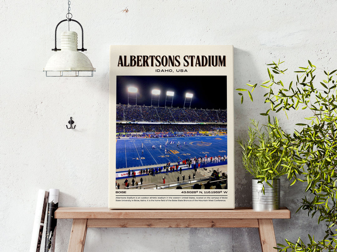 Albertsons Stadium Football Retro Wall Art