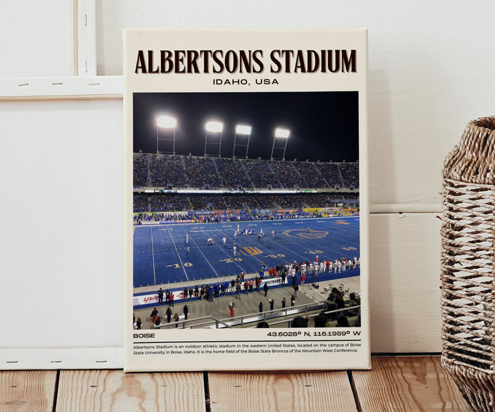 Albertsons Stadium Football Retro Wall Art