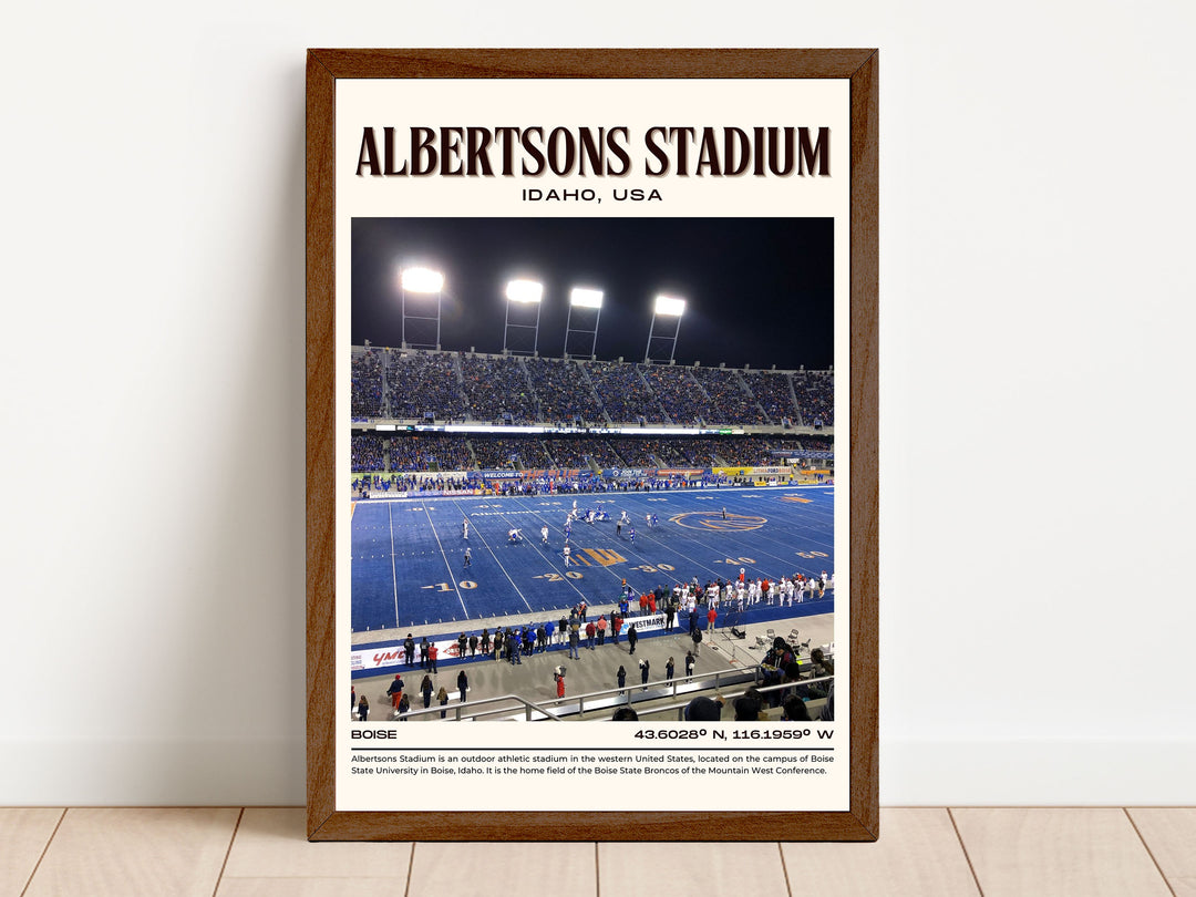 Albertsons Stadium Football Retro Wall Art