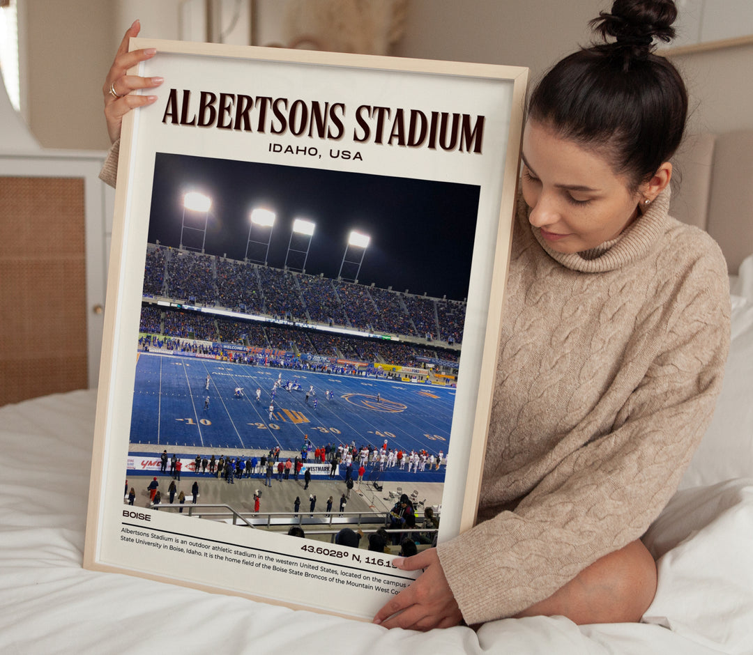 Albertsons Stadium Football Retro Wall Art