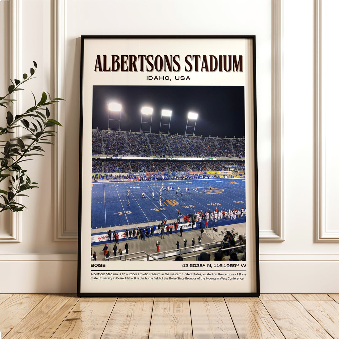 Albertsons Stadium Football Retro Wall Art