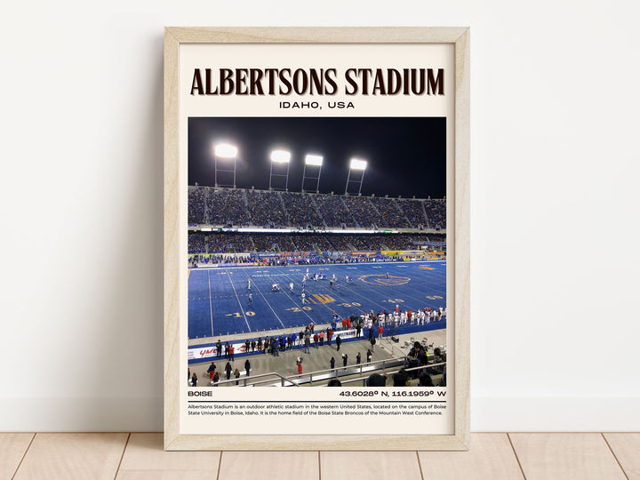 Albertsons Stadium Football Retro Wall Art