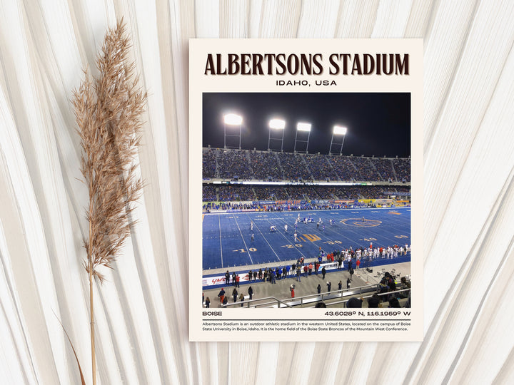 Albertsons Stadium Football Retro Wall Art