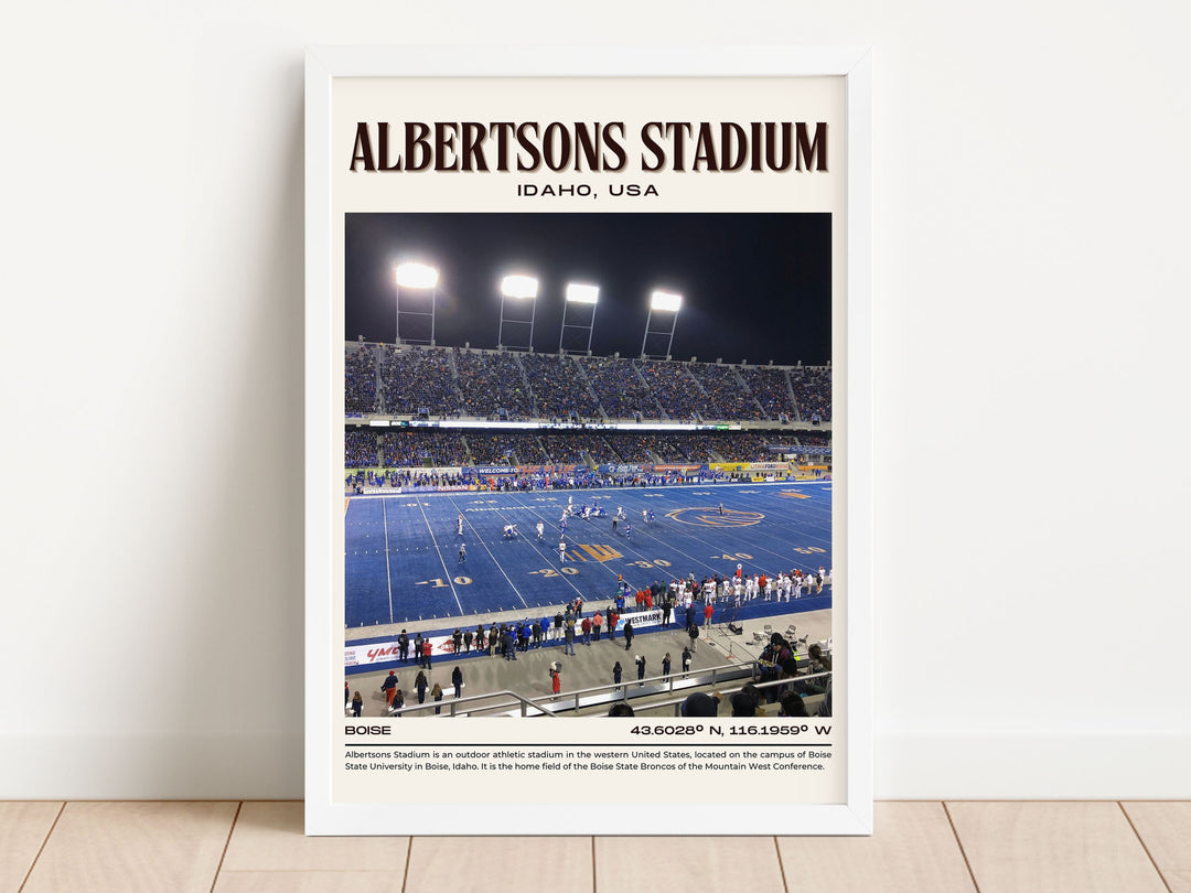 Albertsons Stadium Football Retro Wall Art