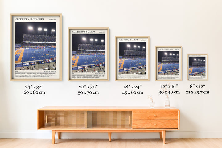 Albertsons Stadium Football Minimal  Wall Art