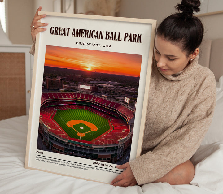 Great American Ball Park Stadium Baseball Retro Wall Art