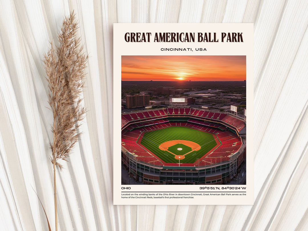 Great American Ball Park Stadium Baseball Retro Wall Art