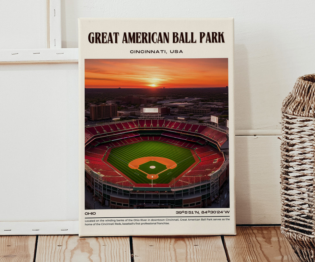 Great American Ball Park Stadium Baseball Retro Wall Art