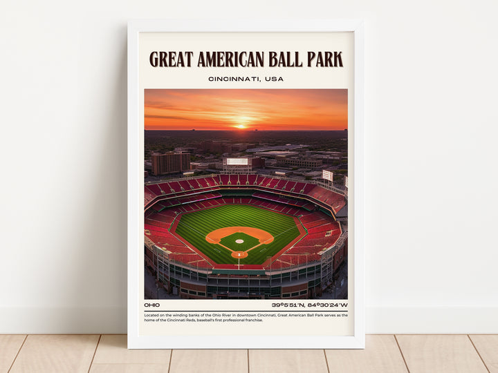 Great American Ball Park Stadium Baseball Retro Wall Art