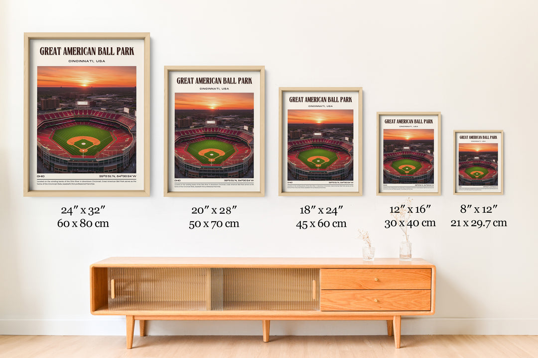 Great American Ball Park Stadium Baseball Retro Wall Art