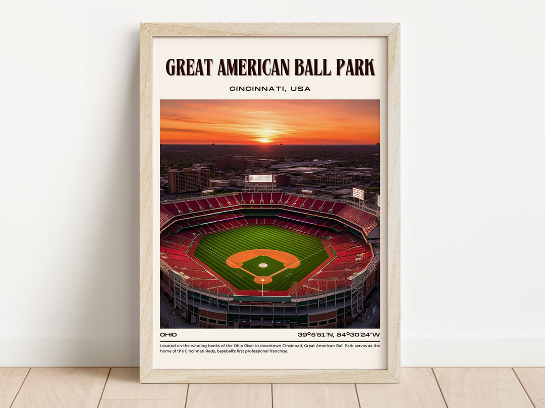 Great American Ball Park Stadium Baseball Retro Wall Art