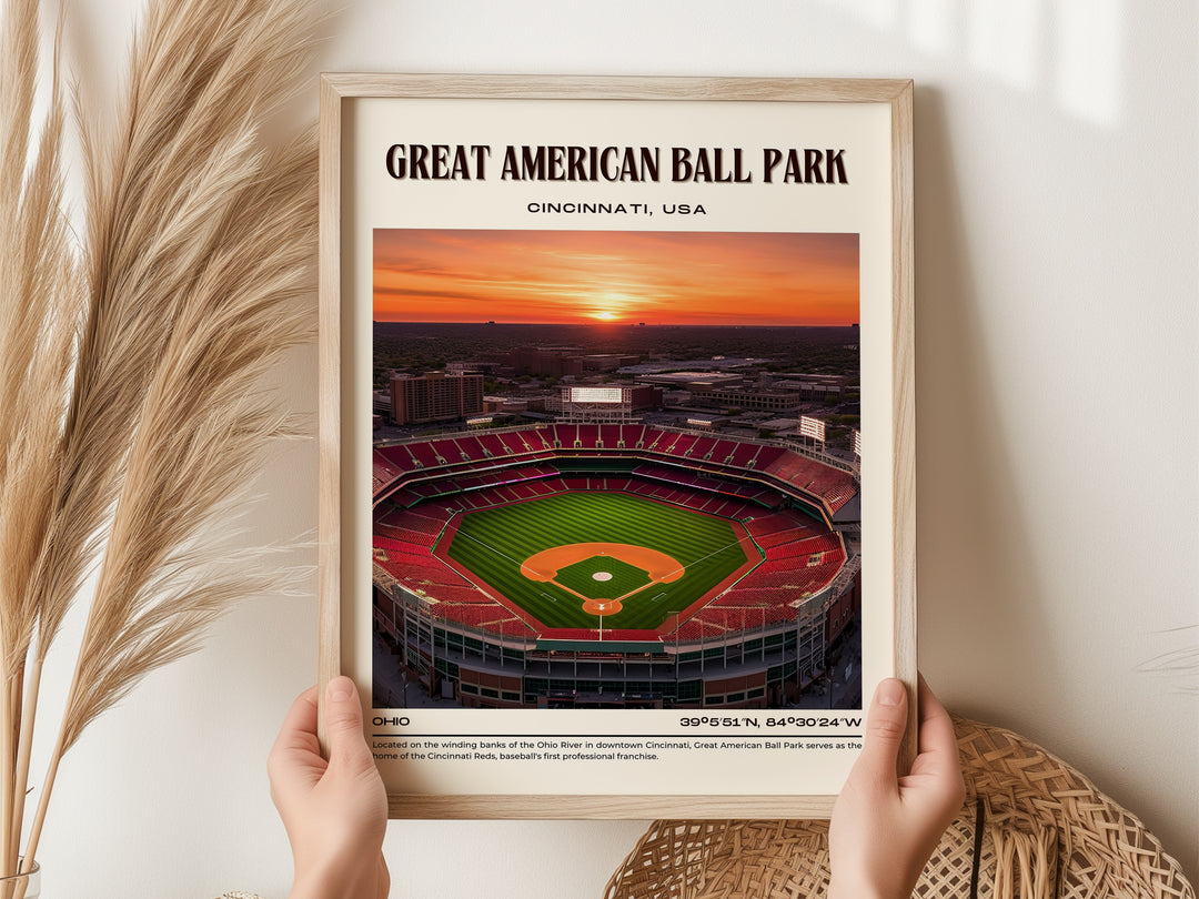 Great American Ball Park Stadium Baseball Retro Wall Art