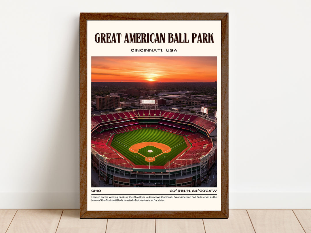 Great American Ball Park Stadium Baseball Retro Wall Art