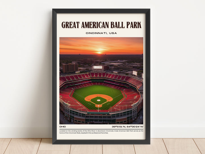 Great American Ball Park Stadium Baseball Retro Wall Art