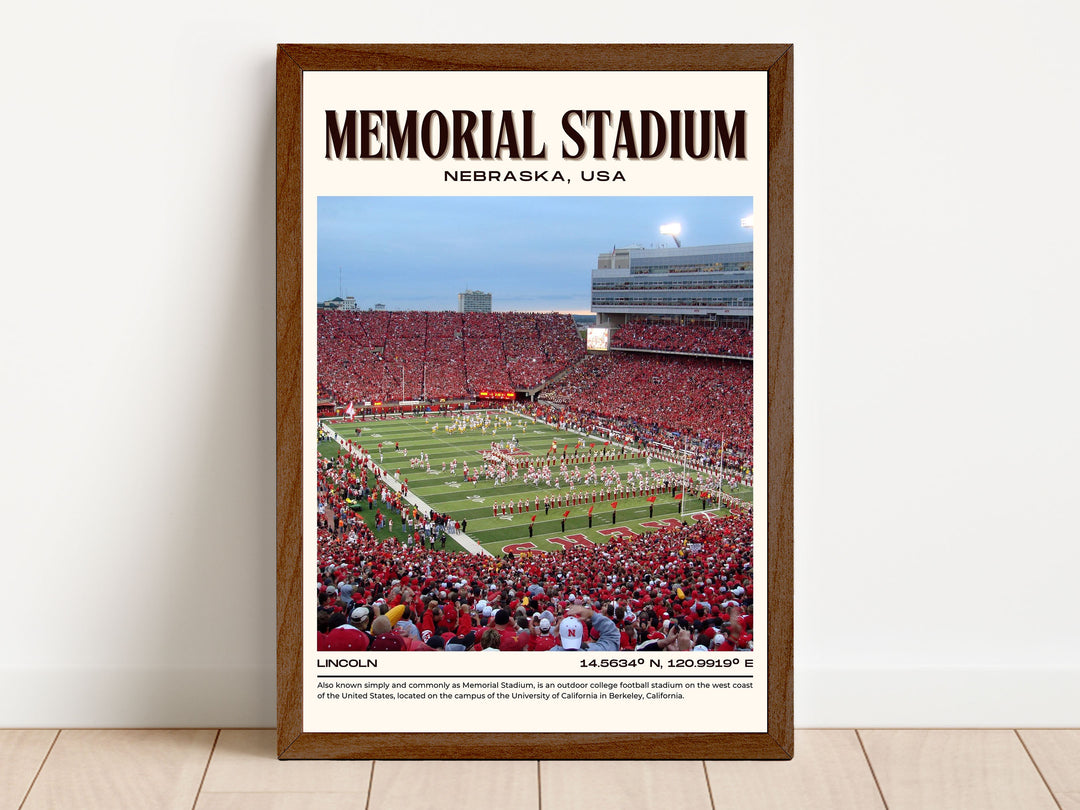 Memorial Stadium Football Retro Wall Art