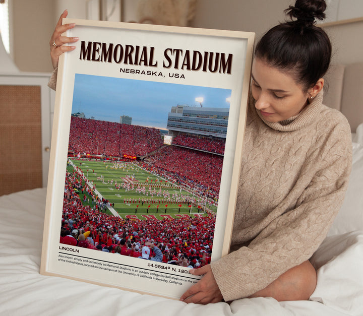 Memorial Stadium Football Retro Wall Art