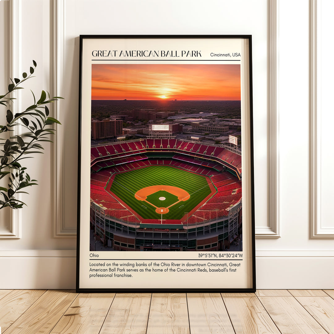 Great American Ball Park Stadium Baseball Minimal Wall Art