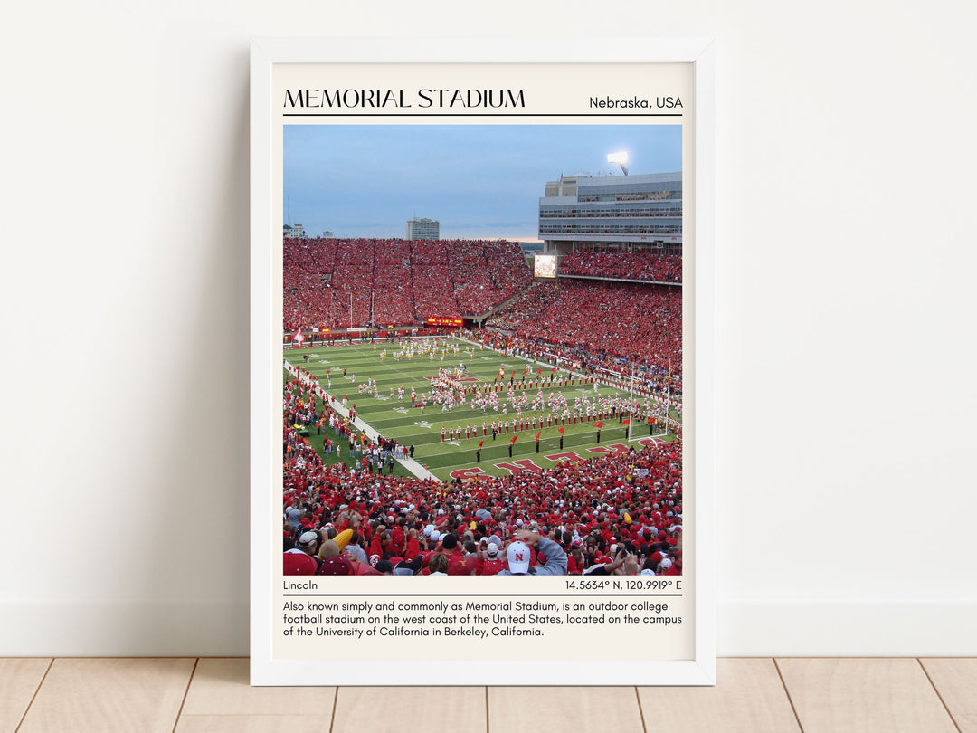 Memorial Stadium Football Minimal Wall Art