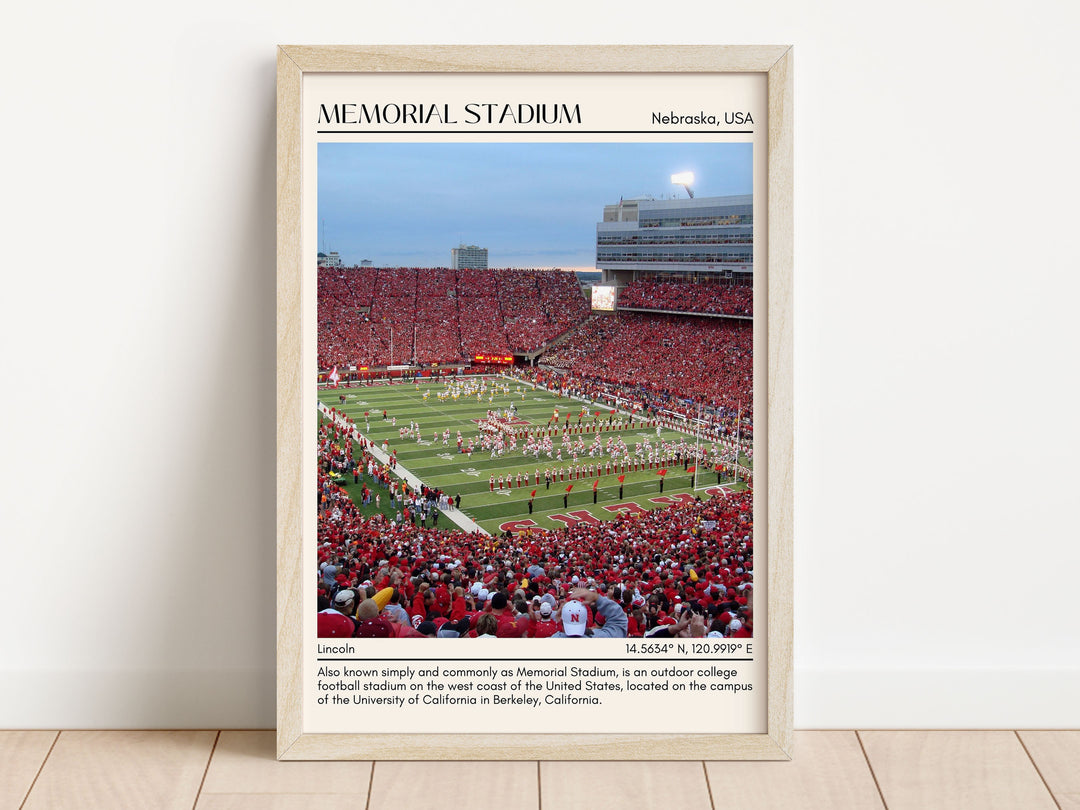 Memorial Stadium Football Minimal Wall Art