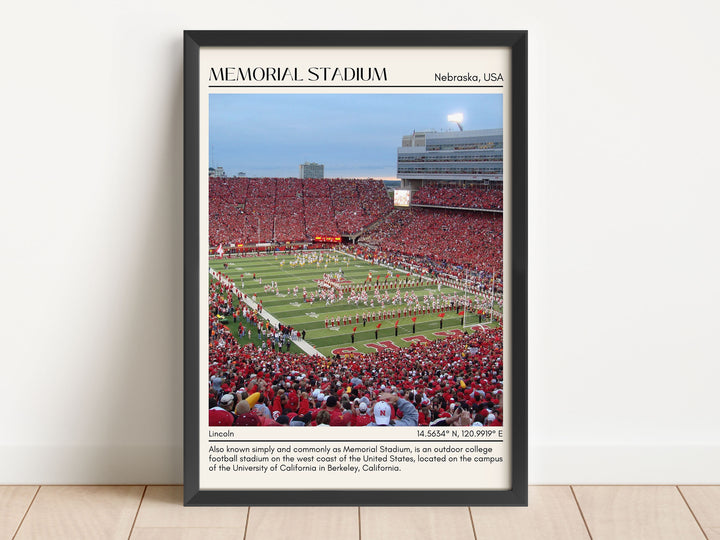 Memorial Stadium Football Minimal Wall Art