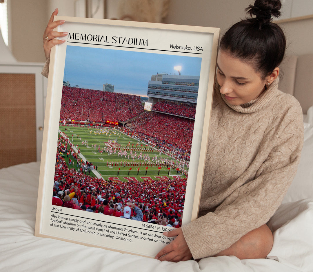 Memorial Stadium Football Minimal Wall Art