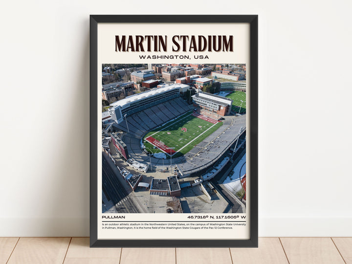 Martin Stadium Football Retro Wall Art