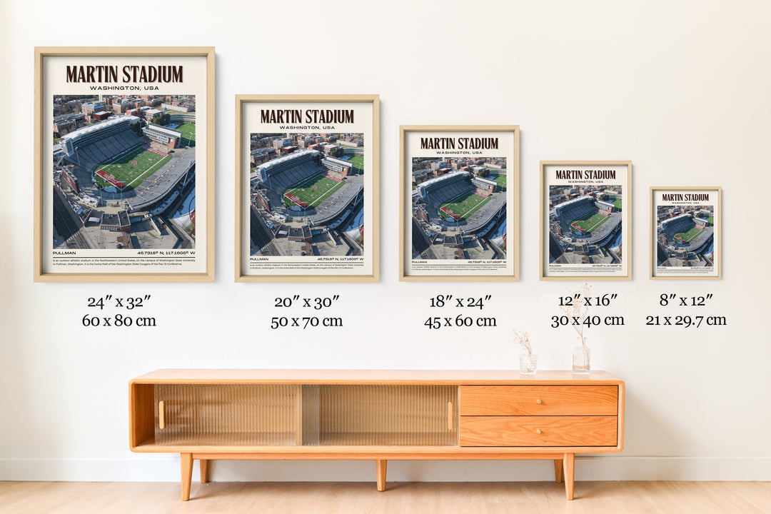 Martin Stadium Football Retro Wall Art