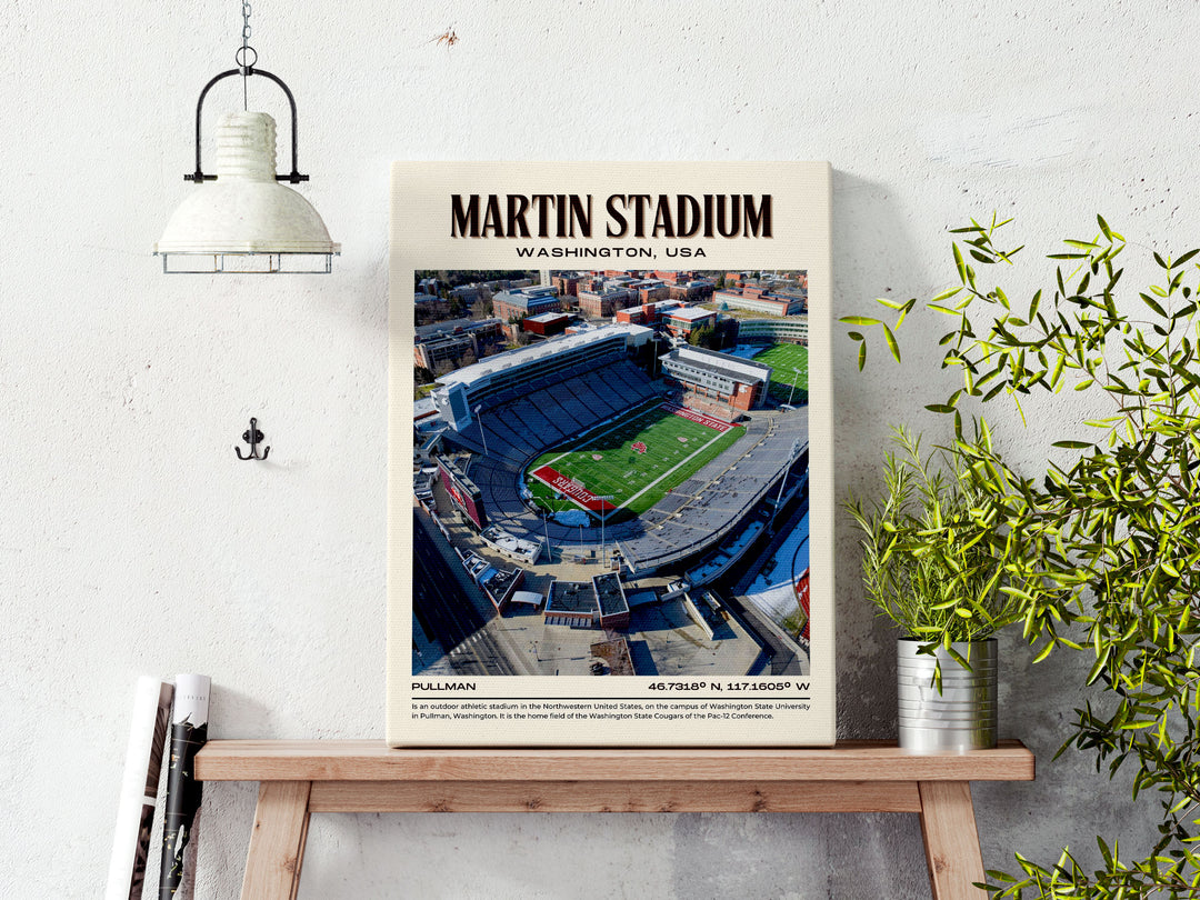 Martin Stadium Football Retro Wall Art