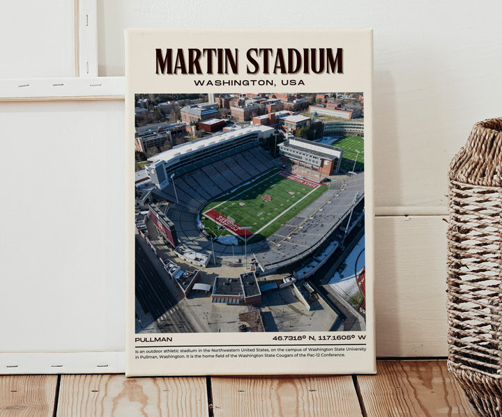 Martin Stadium Football Retro Wall Art