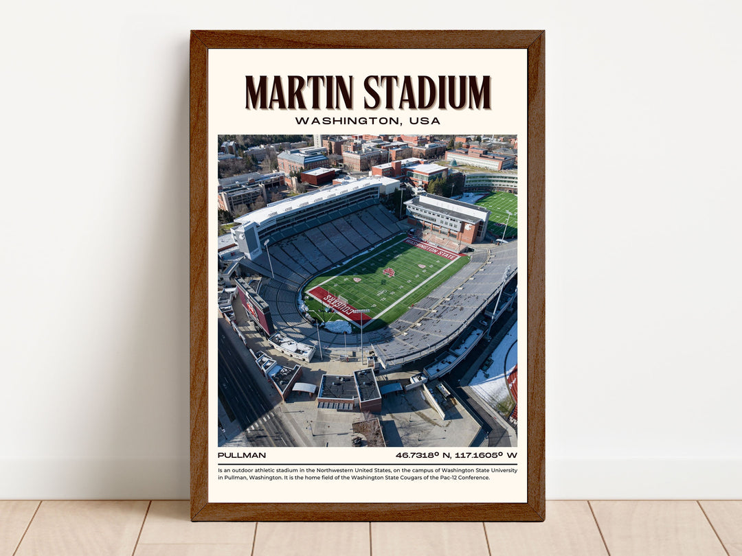 Martin Stadium Football Retro Wall Art