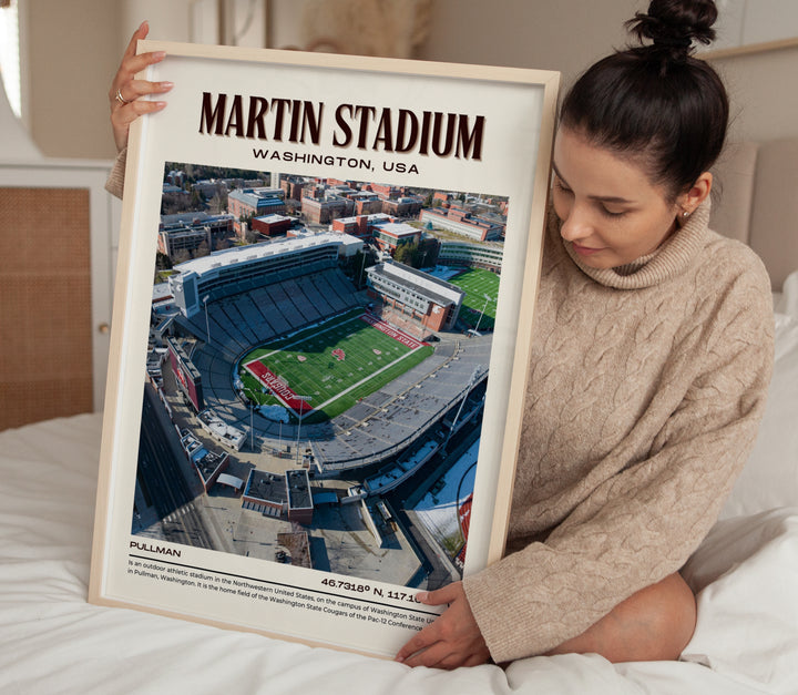 Martin Stadium Football Retro Wall Art