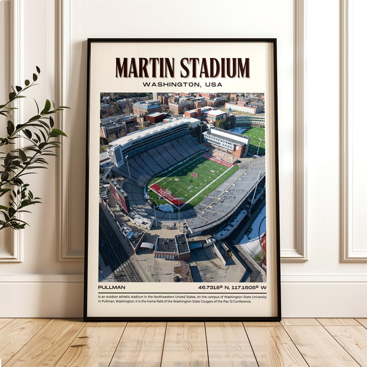 Martin Stadium Football Retro Wall Art