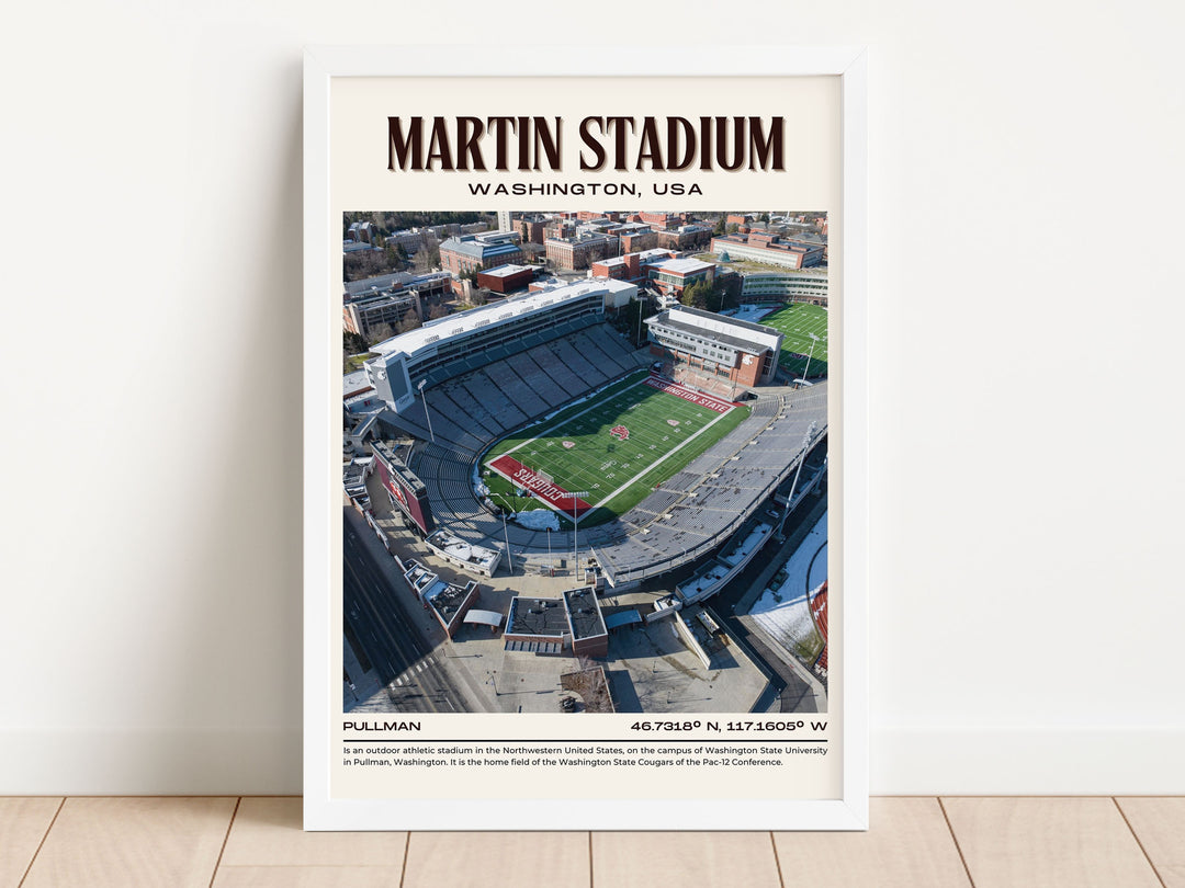 Martin Stadium Football Retro Wall Art