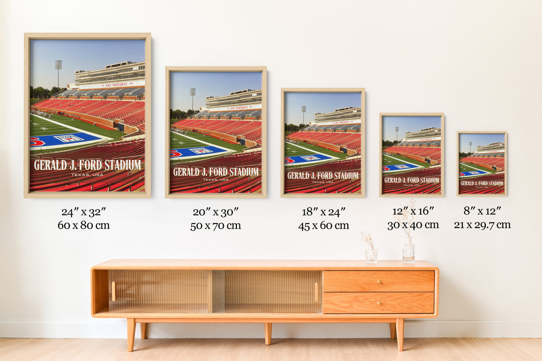 Gerald J. Ford Stadium Football Wall Art