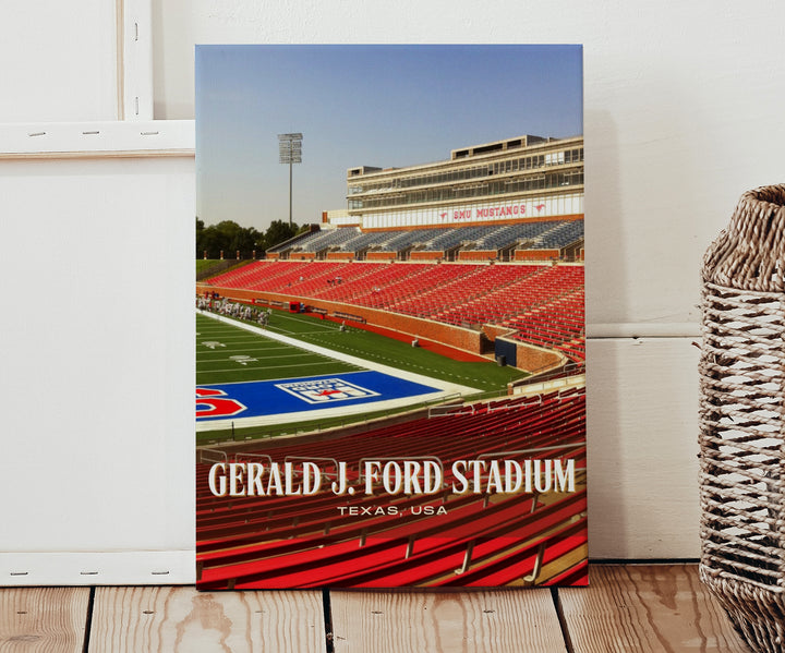 Gerald J. Ford Stadium Football Wall Art