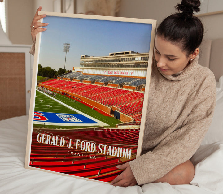 Gerald J. Ford Stadium Football Wall Art