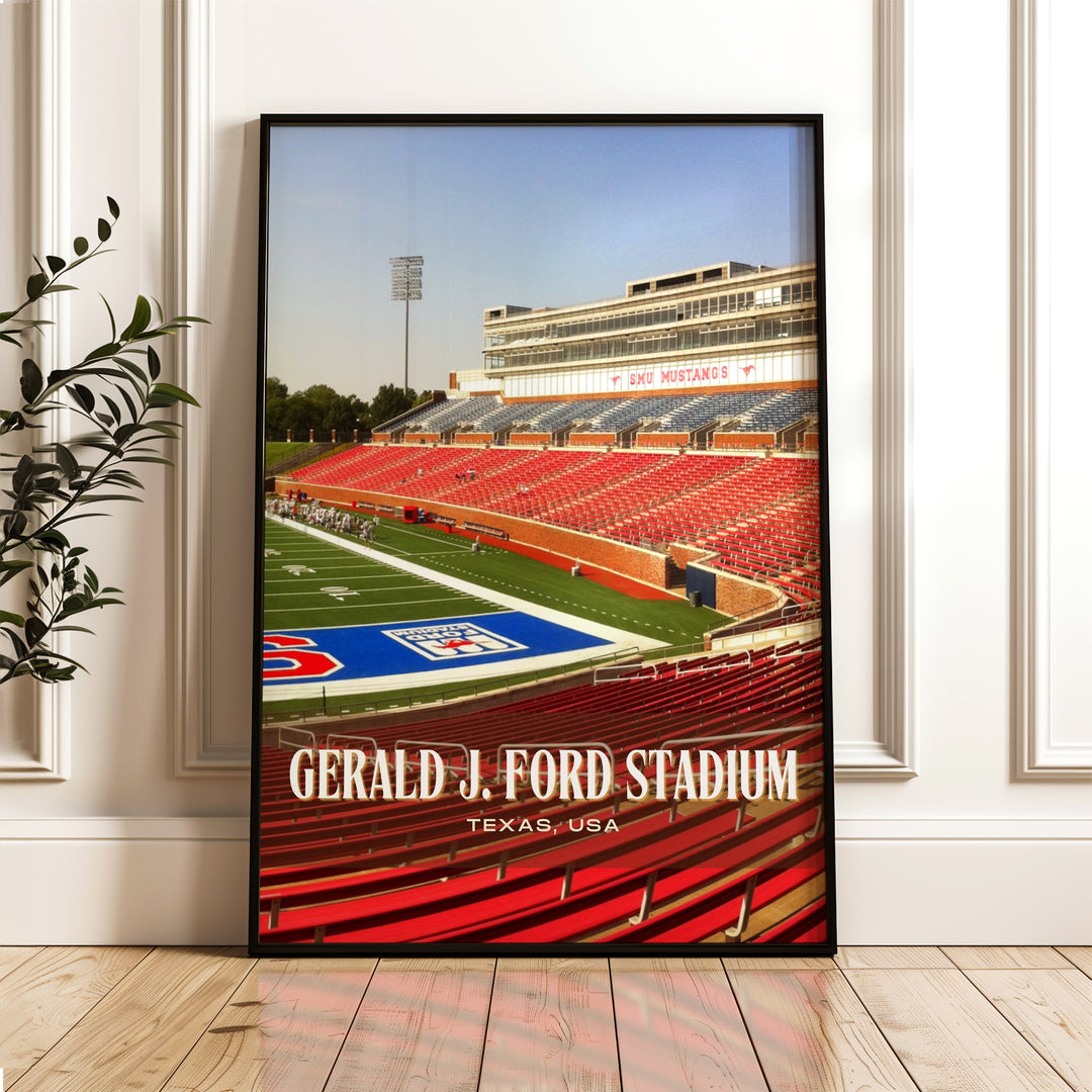 Gerald J. Ford Stadium Football Wall Art