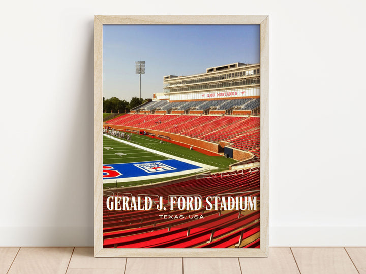 Gerald J. Ford Stadium Football Wall Art