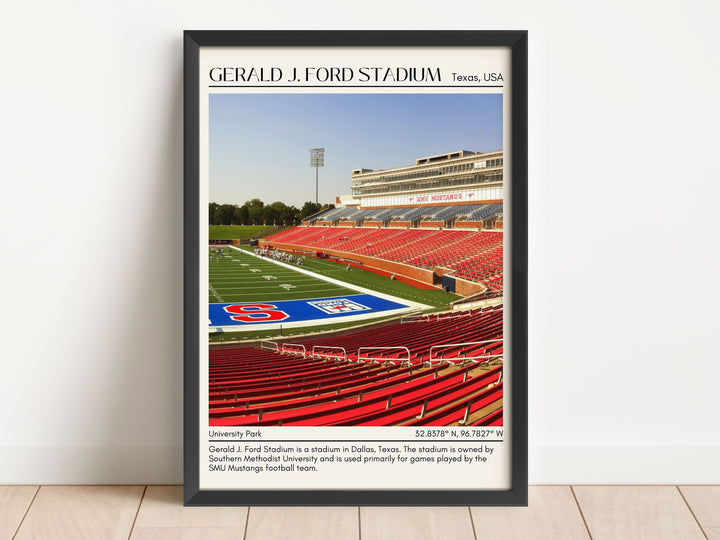 Gerald J. Ford Stadium Football Minimal Wall Art