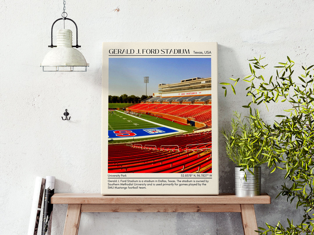 Gerald J. Ford Stadium Football Minimal Wall Art