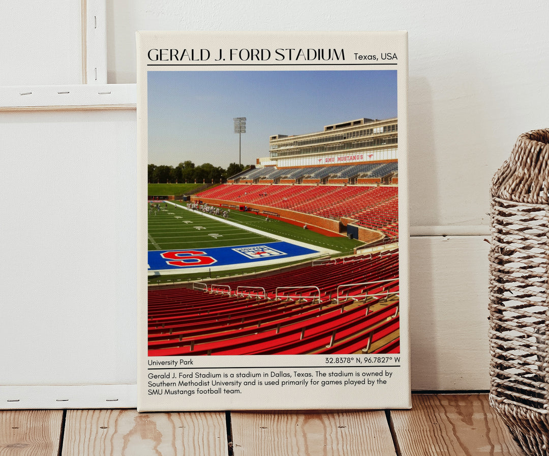 Gerald J. Ford Stadium Football Minimal Wall Art