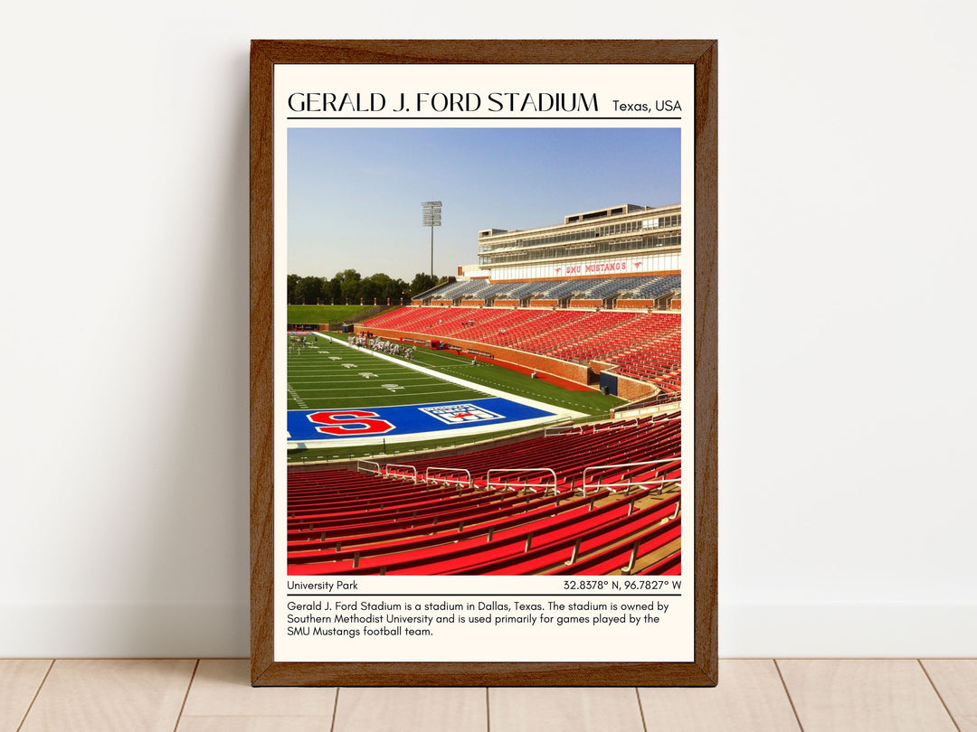 Gerald J. Ford Stadium Football Minimal Wall Art